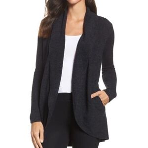 Barefoot Dreams Black Open Front CozyChic Lite Knit Cardigan 423